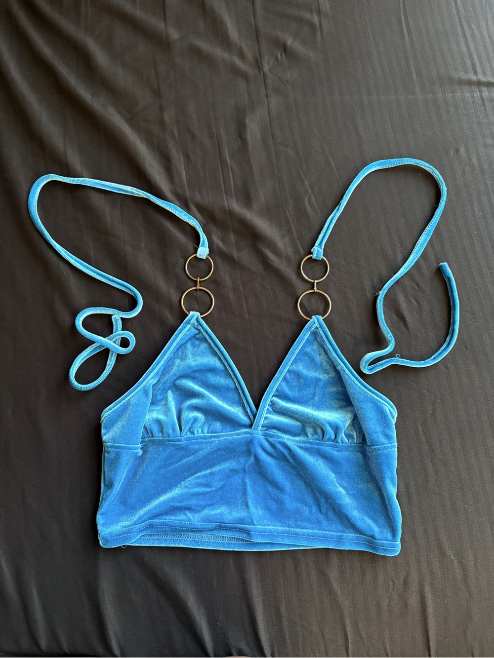 SHEIN Turquoise Velvet halter